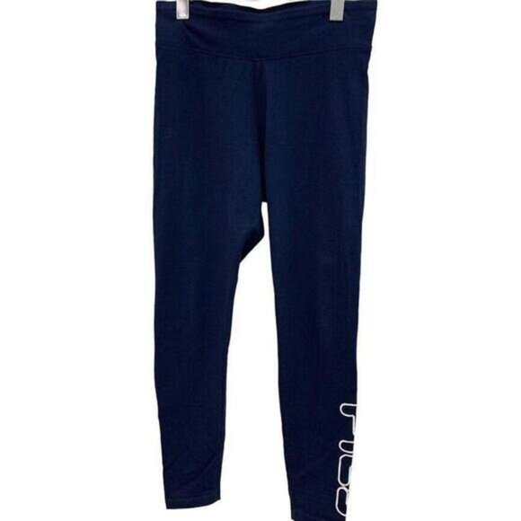 Fila Womens Blue Cotton Pull On Logo Leggings Yoga Activewear Size Small​​​ - Picture 1 of 6
